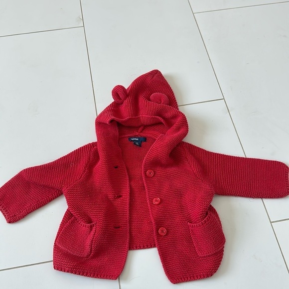 GapBaby Bear Garter Cardigan red 3/6m - Picture 2 of 4